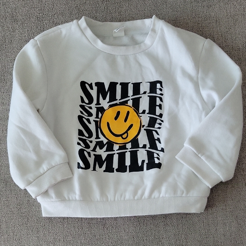 Kids White Smile Sweatshirt